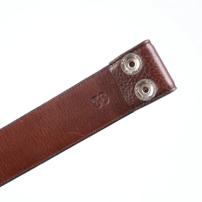 CHROME HEARTS BROWN LEATHER STRAP SZ 38