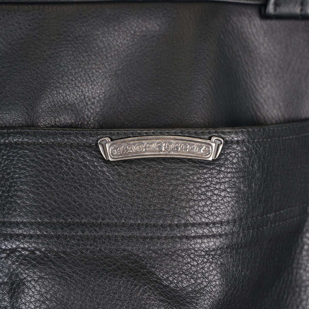 CHROME HEARTS FULL LEATHER DOUBLE KNEE CARPENTERS