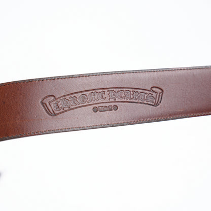 CHROME HEARTS BROWN LEATHER STRAP SZ 38