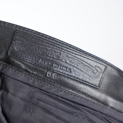 CHROME HEARTS FULL LEATHER DOUBLE KNEE CARPENTERS