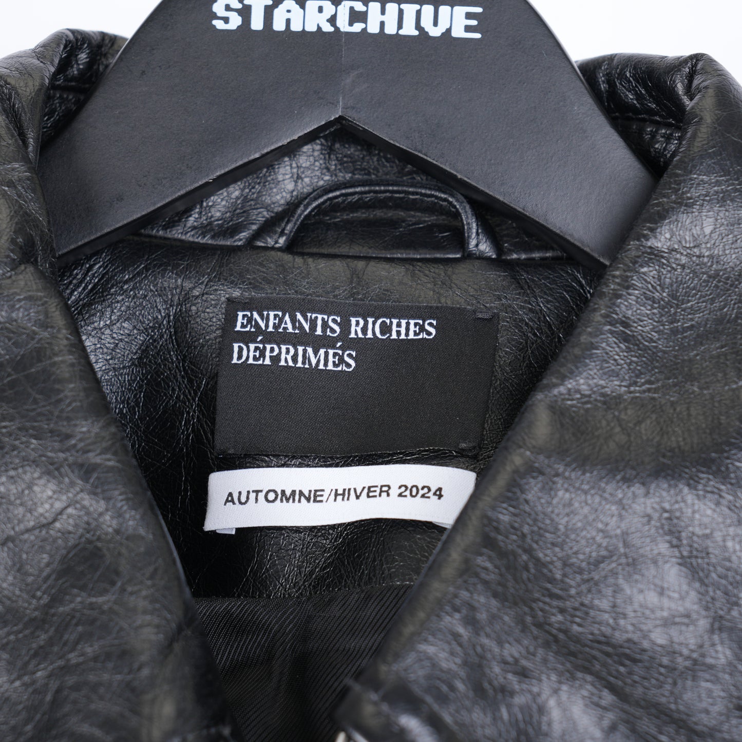 ERD MIDNIGHT OIL BLACK/RED LEATHER AVIATOR JACKET