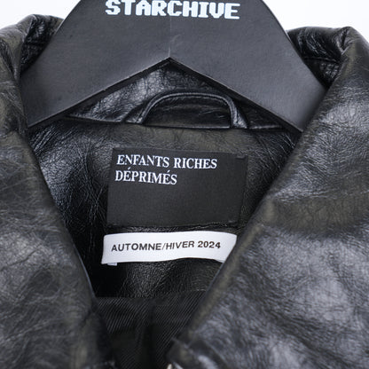 ERD MIDNIGHT OIL BLACK/RED LEATHER AVIATOR JACKET