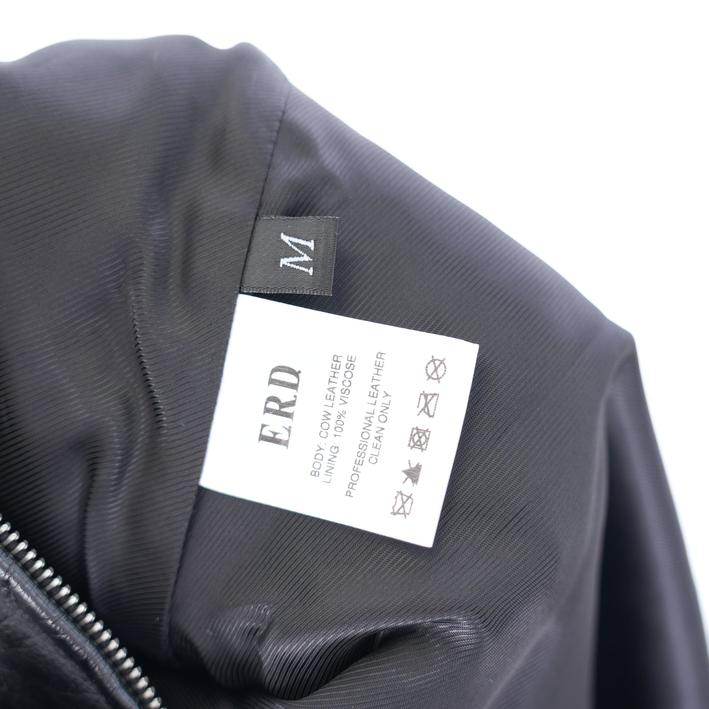 ERD MIDNIGHT OIL BLACK/RED LEATHER AVIATOR JACKET
