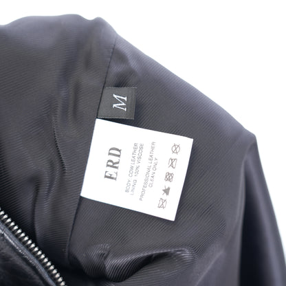 ERD MIDNIGHT OIL BLACK/RED LEATHER AVIATOR JACKET