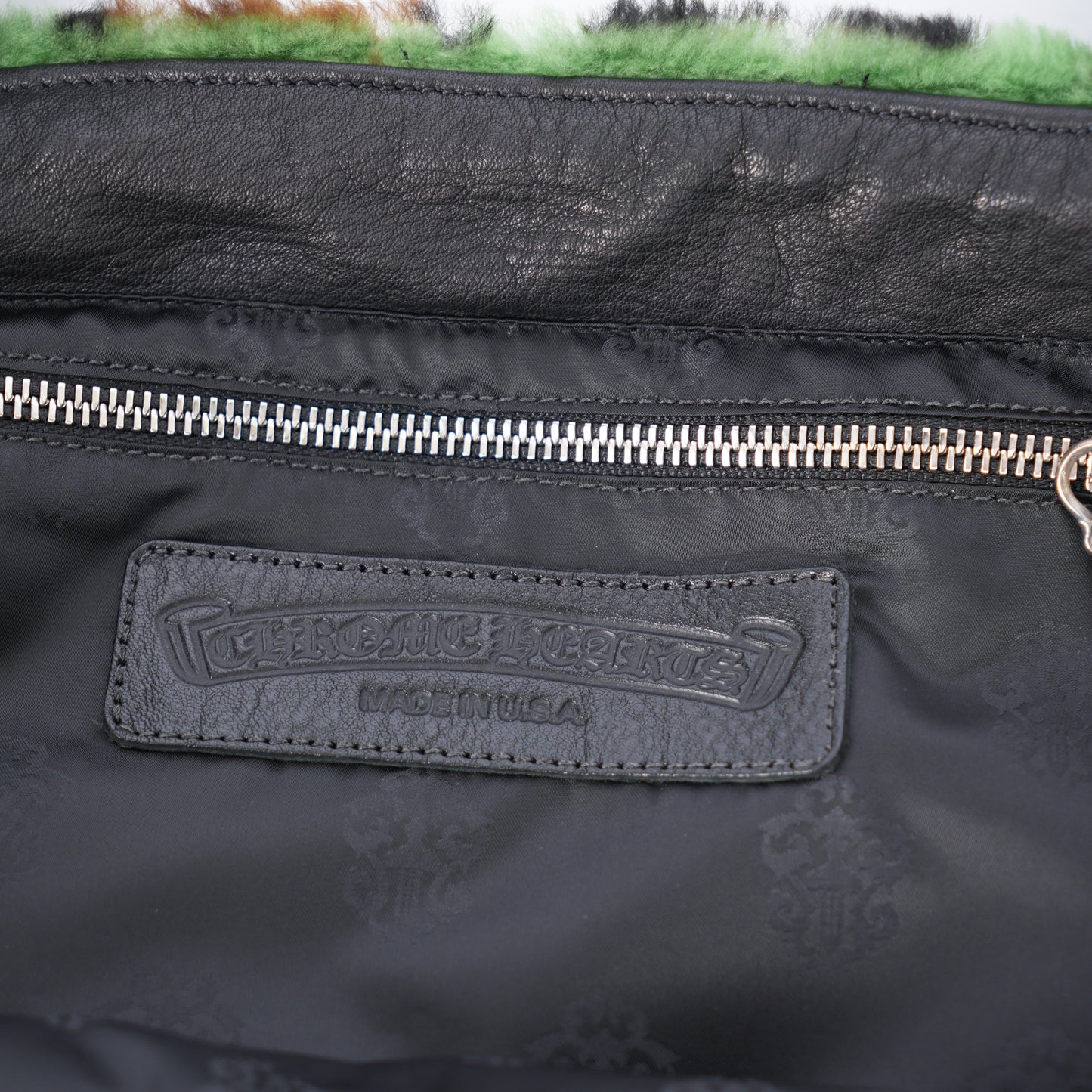 CHROME HEARTS GREEN CHEETAH TOTE BAG