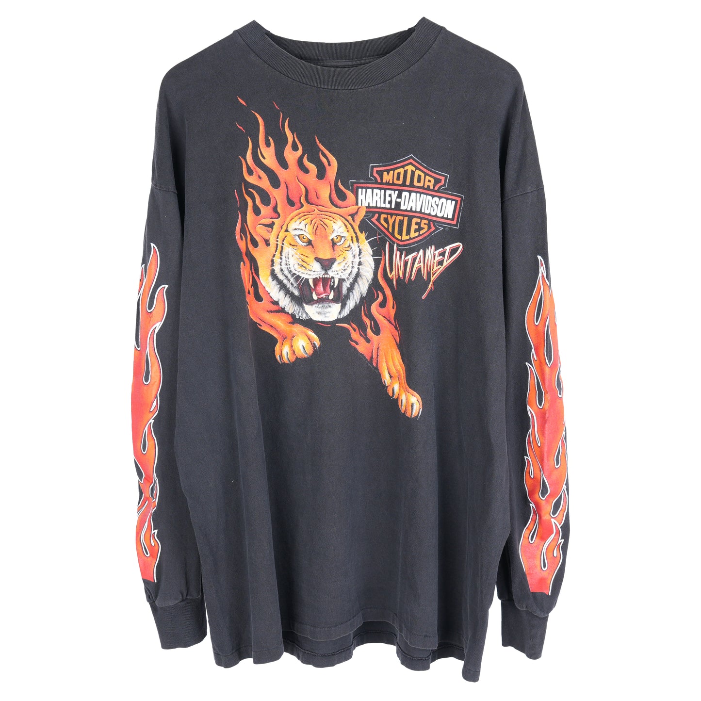 VINTAGE HARLEY DAVIDSON UNTAMED TIGER FLAME LONG SLEEVE TEE