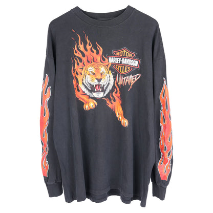 VINTAGE HARLEY DAVIDSON UNTAMED TIGER FLAME LONG SLEEVE TEE