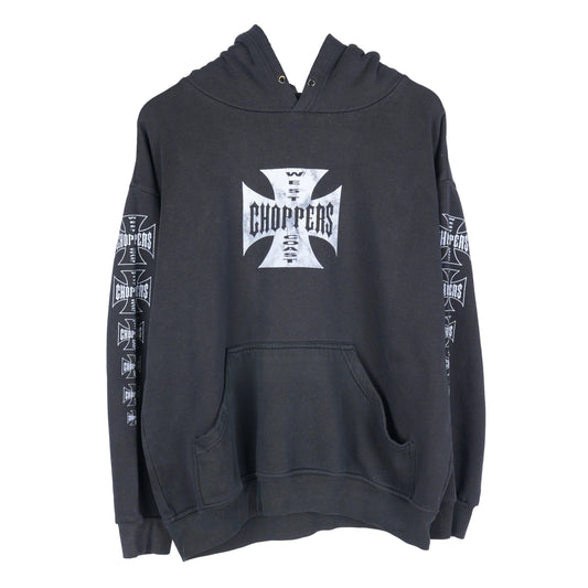 THRASHED WEST COAST CHOPPERS 90s BOOT LOGO HOODIE