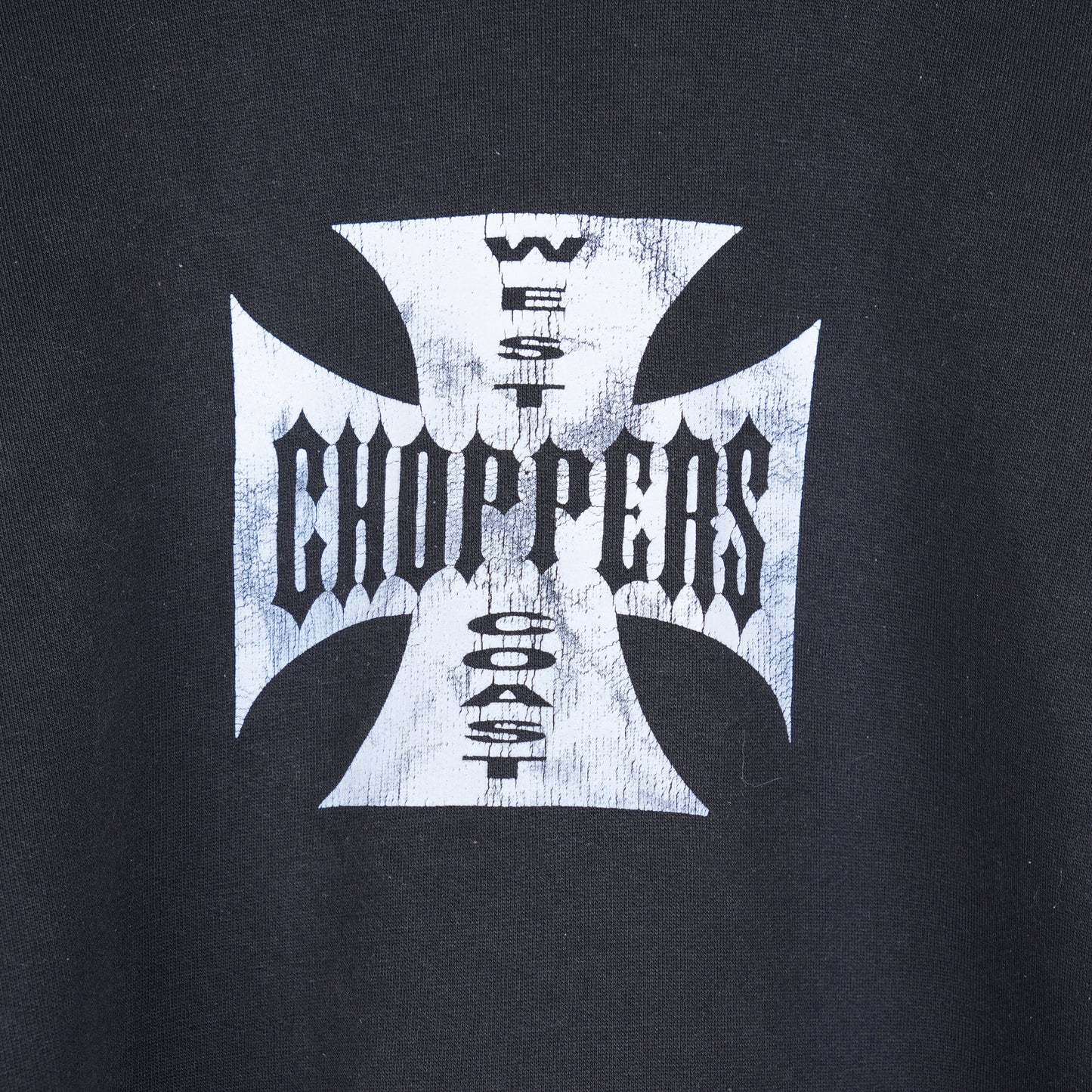 THRASHED WEST COAST CHOPPERS 90s BOOT LOGO HOODIE