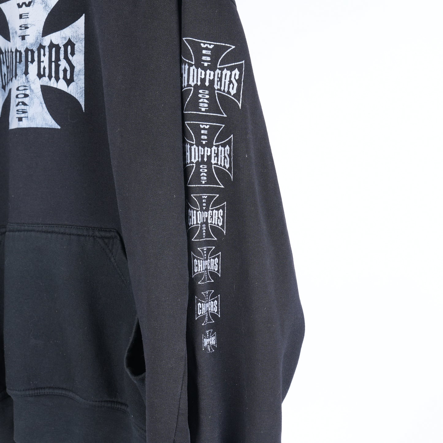 THRASHED WEST COAST CHOPPERS 90s BOOT LOGO HOODIE