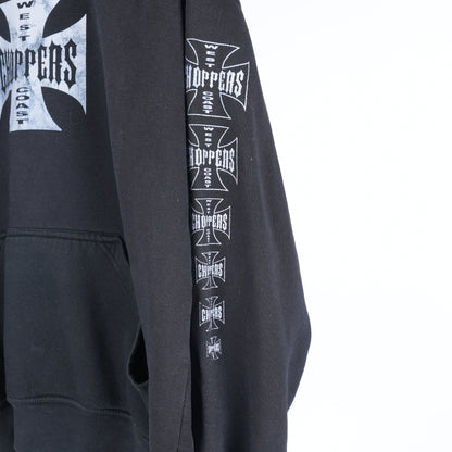 THRASHED WEST COAST CHOPPERS 90s BOOT LOGO HOODIE