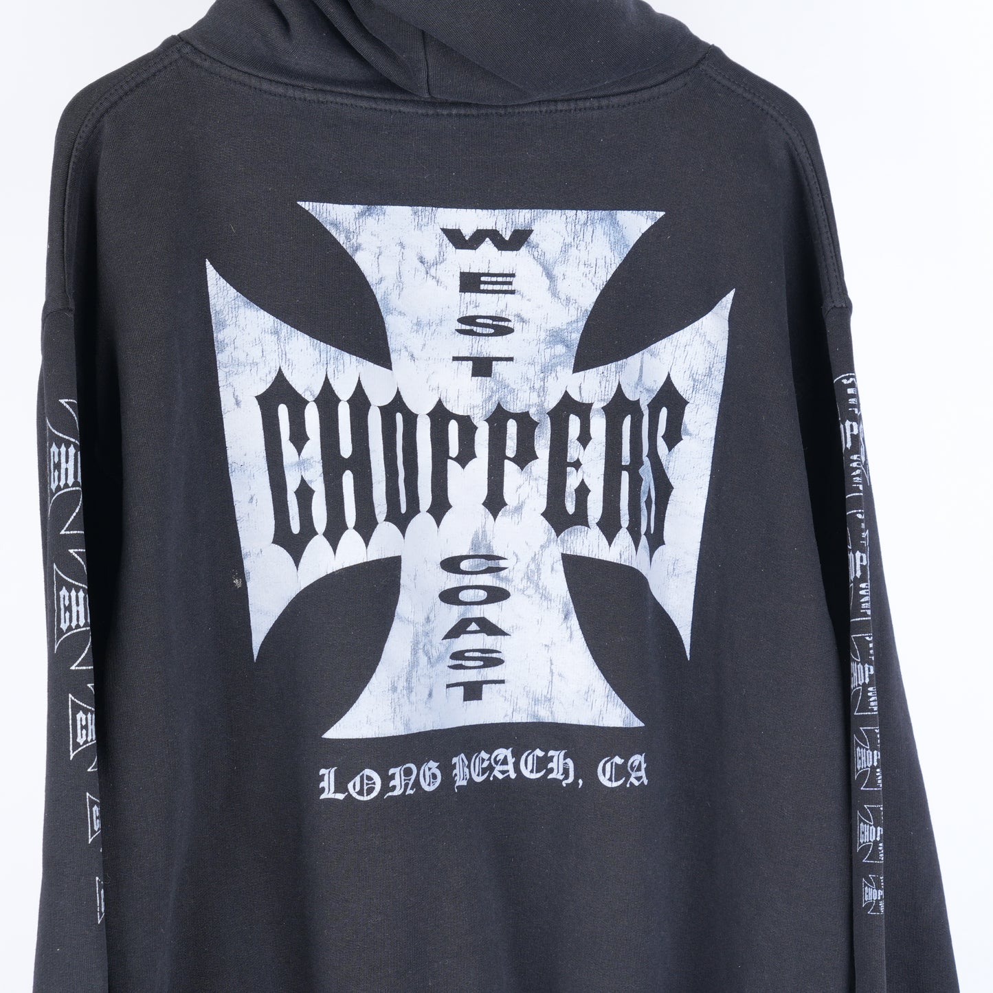 THRASHED WEST COAST CHOPPERS 90s BOOT LOGO HOODIE