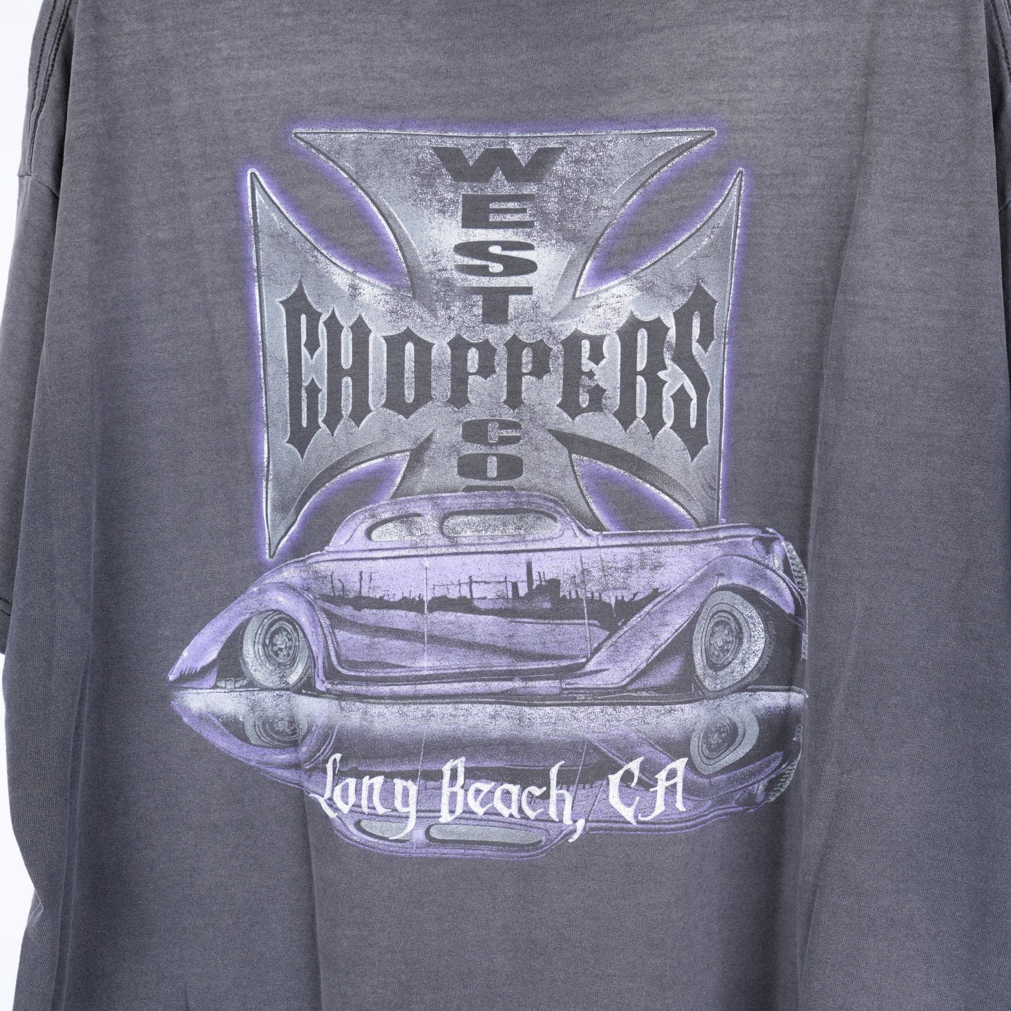 VINTAGE WCC WEST COAST CHOPPERS FADED PURPLE LONG BEACH T-SHIRT