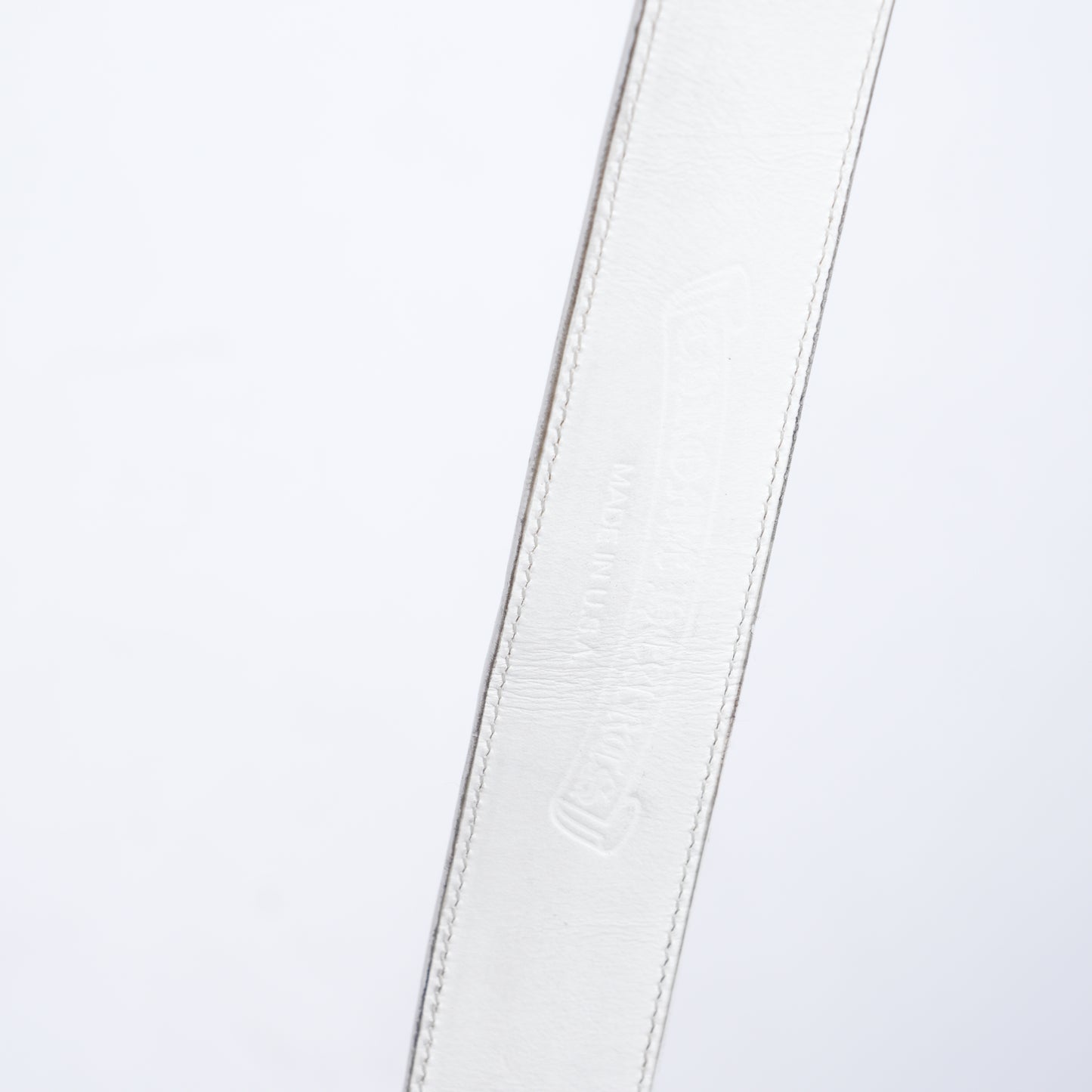 CHROME HEARTS WHITE LEATHER BELT STRAP