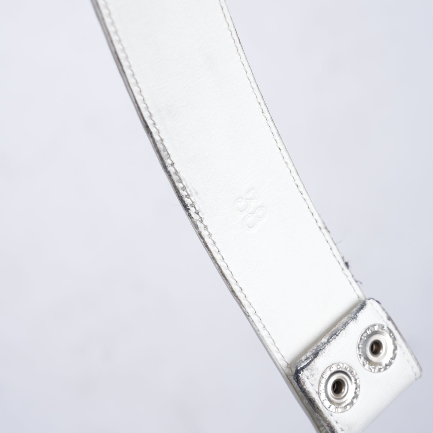 CHROME HEARTS WHITE LEATHER BELT STRAP