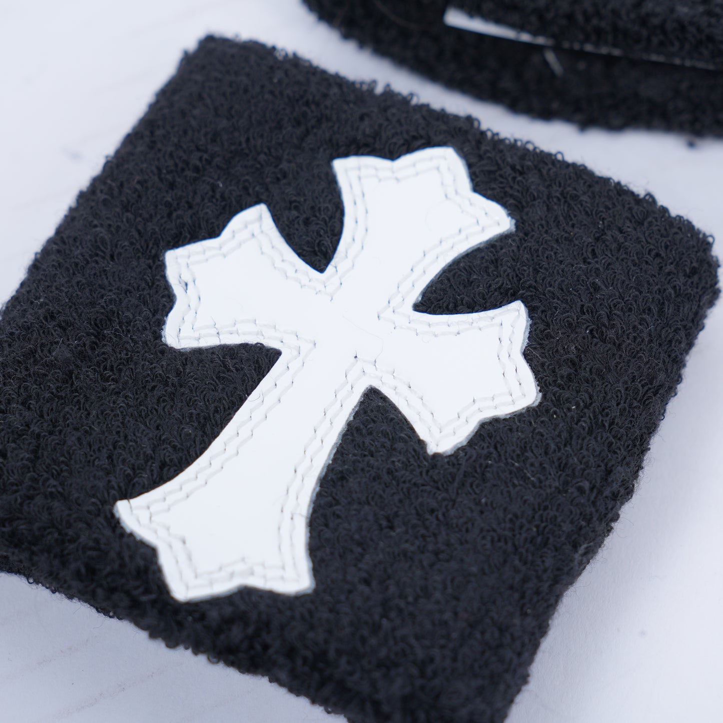 CHROME HEARTS WHITE PATENT PATCH ARM BANDS