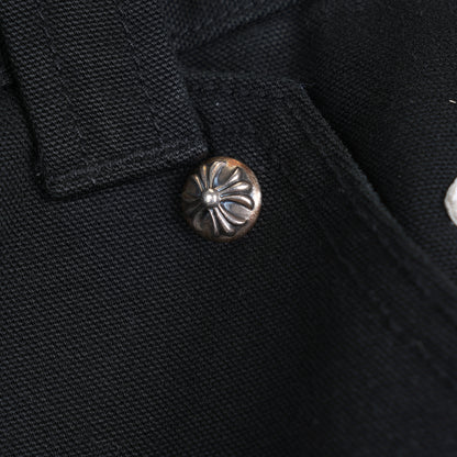 CHROME HEARTS 1/1 BLUE AND WHITE PATCH BLACK CARPENTERS PANTS