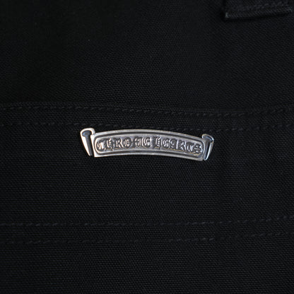 CHROME HEARTS 1/1 BLUE AND WHITE PATCH BLACK CARPENTERS PANTS
