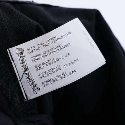 CHROME HEARTS 1/1 BLUE AND WHITE PATCH BLACK CARPENTERS PANTS