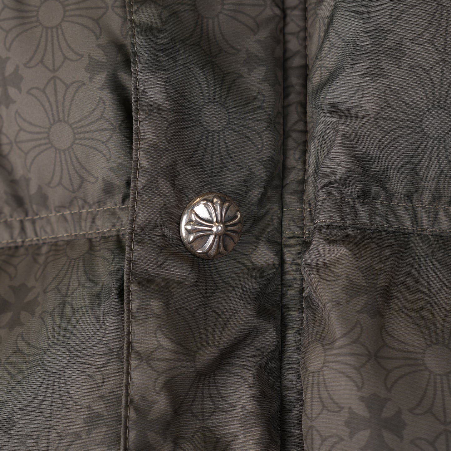 CHROME HEARTS ARMY GREEN OLIVE PLUS MONOGRAM DOWN PUFFER JACKET