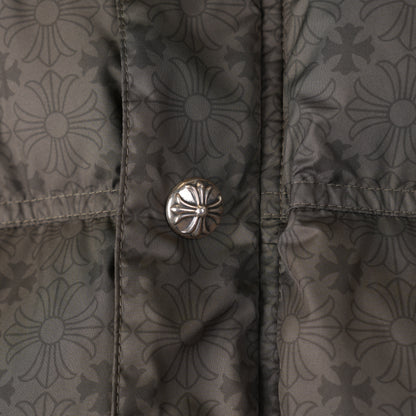 CHROME HEARTS ARMY GREEN OLIVE PLUS MONOGRAM DOWN PUFFER JACKET