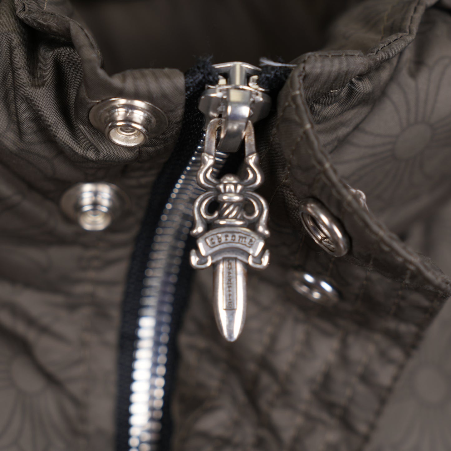 CHROME HEARTS ARMY GREEN OLIVE PLUS MONOGRAM DOWN PUFFER JACKET