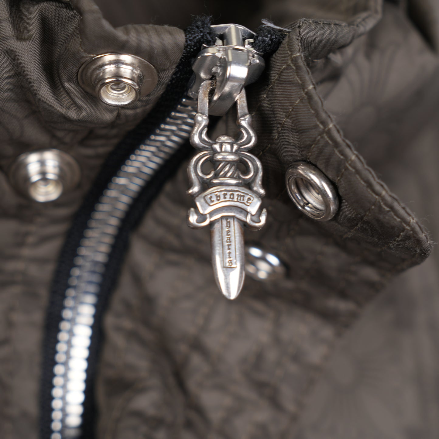 CHROME HEARTS ARMY GREEN OLIVE PLUS MONOGRAM DOWN PUFFER JACKET