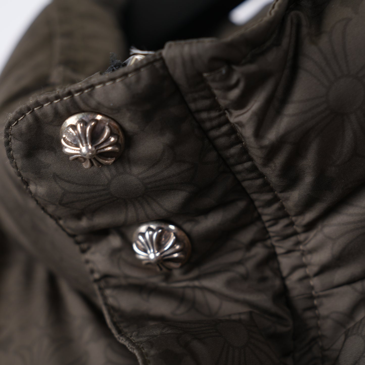 CHROME HEARTS ARMY GREEN OLIVE PLUS MONOGRAM DOWN PUFFER JACKET