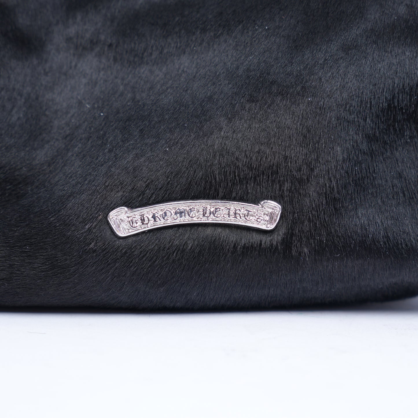 CHROME HEARTS PONY HAIR PATCH COSMETIC BAG