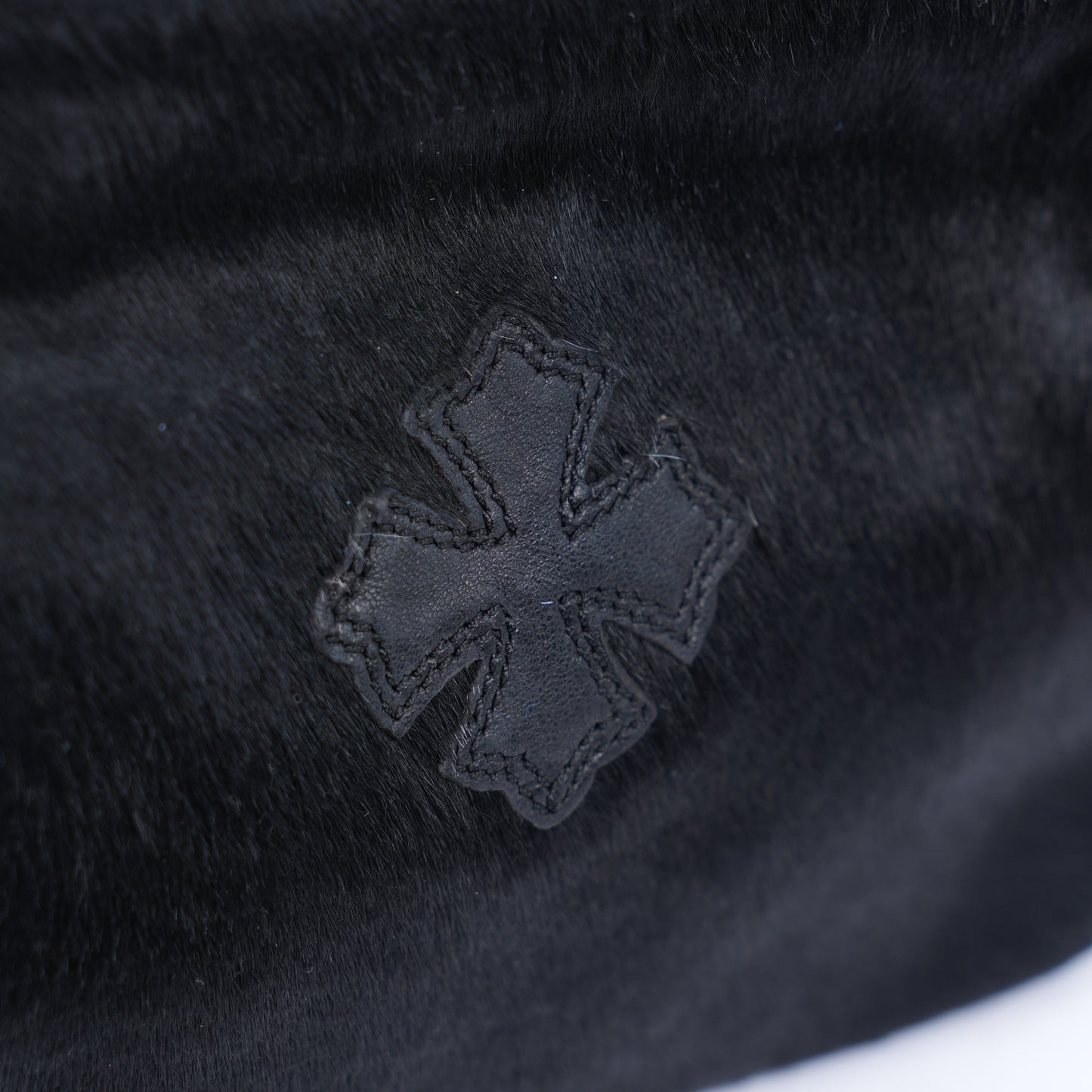 CHROME HEARTS PONY HAIR PATCH COSMETIC BAG