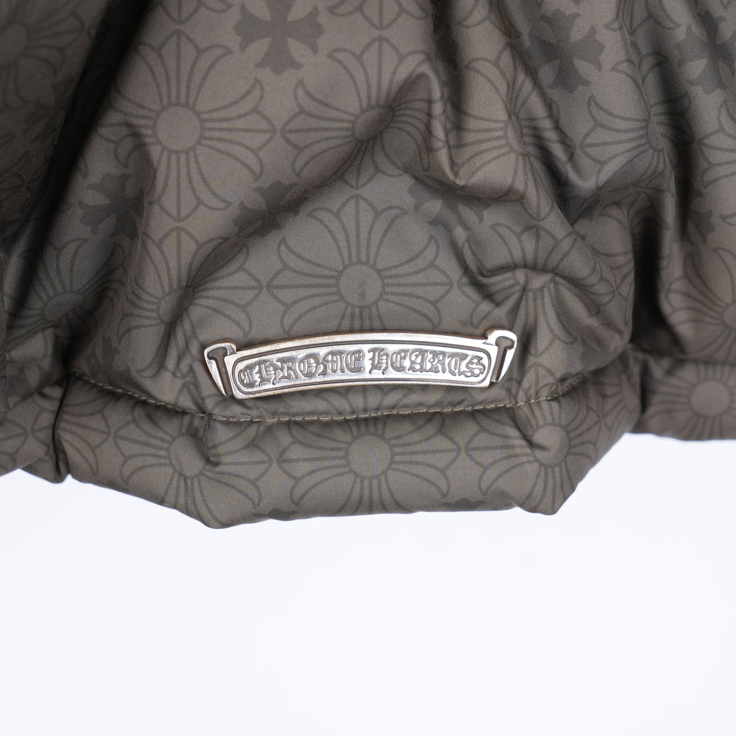 CHROME HEARTS ARMY GREEN OLIVE PLUS MONOGRAM DOWN PUFFER JACKET