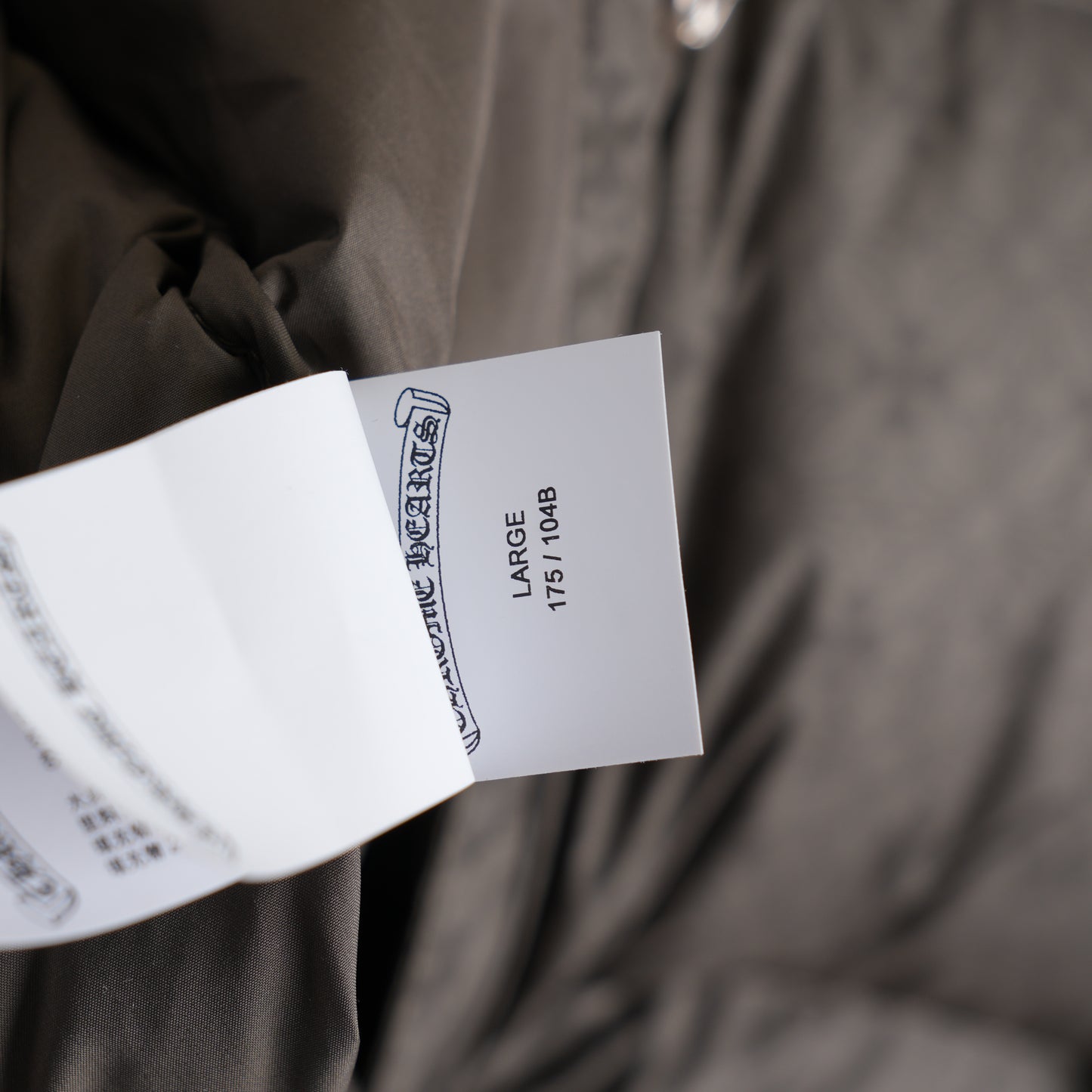 CHROME HEARTS ARMY GREEN OLIVE PLUS MONOGRAM DOWN PUFFER JACKET