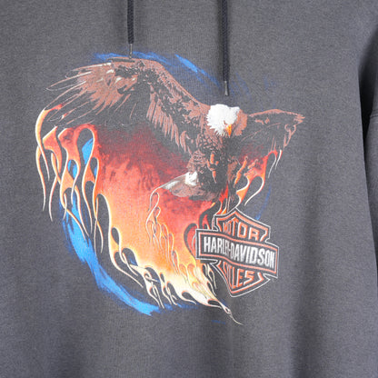 VINTAGE HARLEY-DAVIDSON FADED EAGLE LOGO FLAME HOODIE