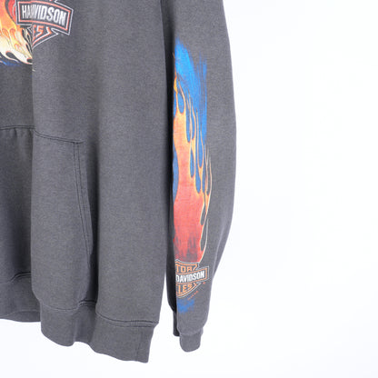 VINTAGE HARLEY-DAVIDSON FADED EAGLE LOGO FLAME HOODIE