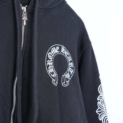 FLORAL HORSESHOE ZIP UP THERMAL HOODIE