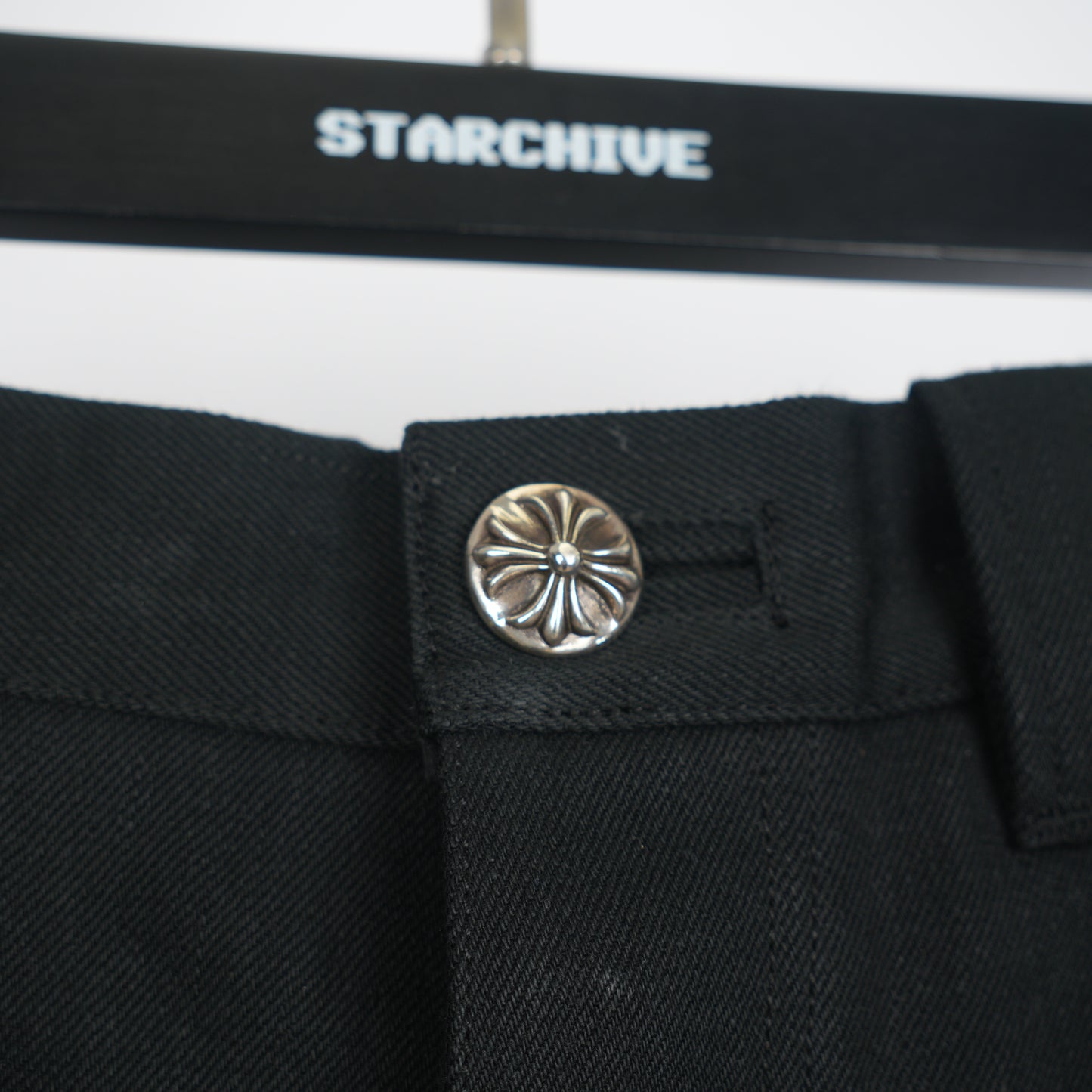 CHROME HEARTS STREETSWEEPERS BAGGY DENIM PANTS WITH ADJUSTABLE LEG