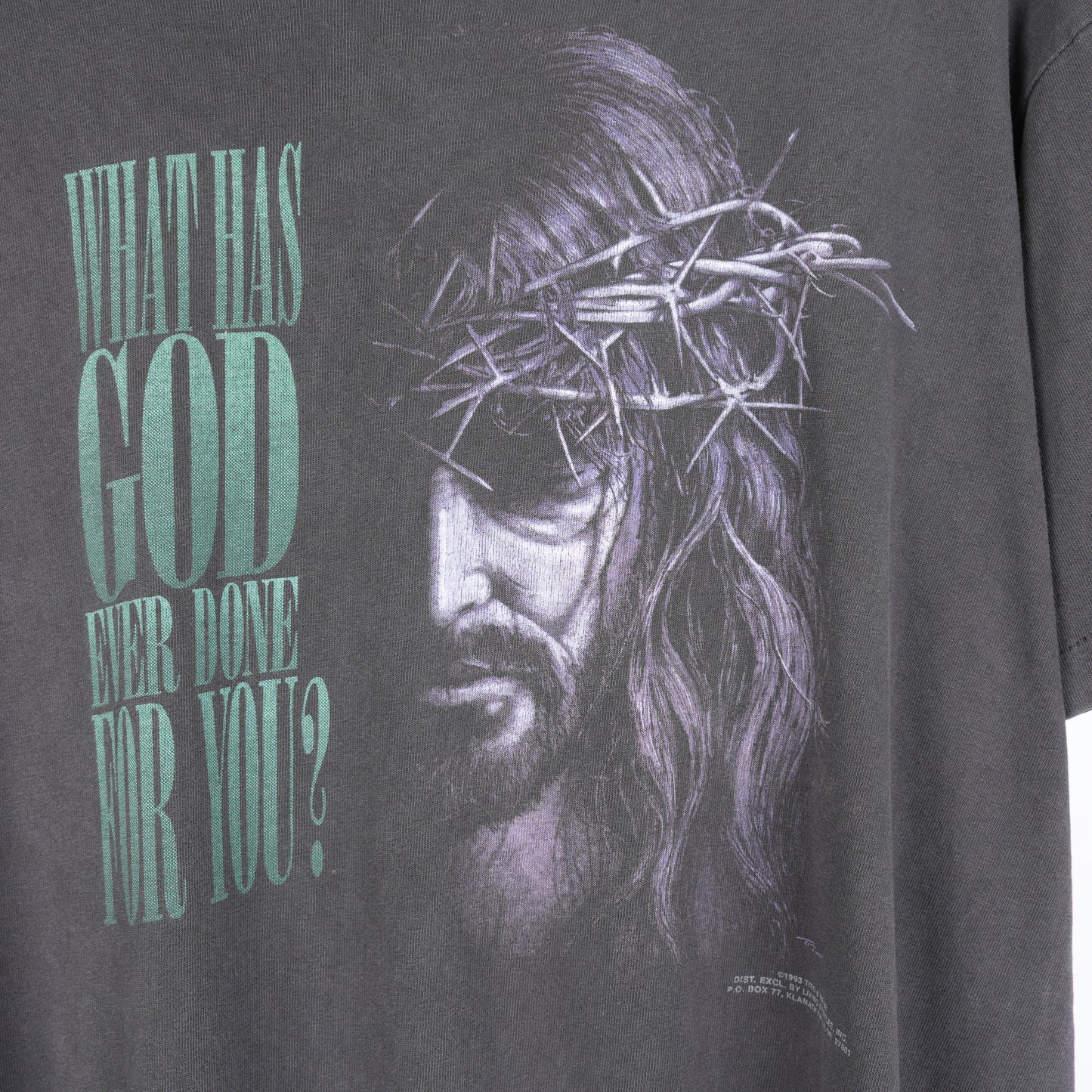 VINTAGE FADED WHAT HAS GOD DONE FOR YOU JESUS TEE