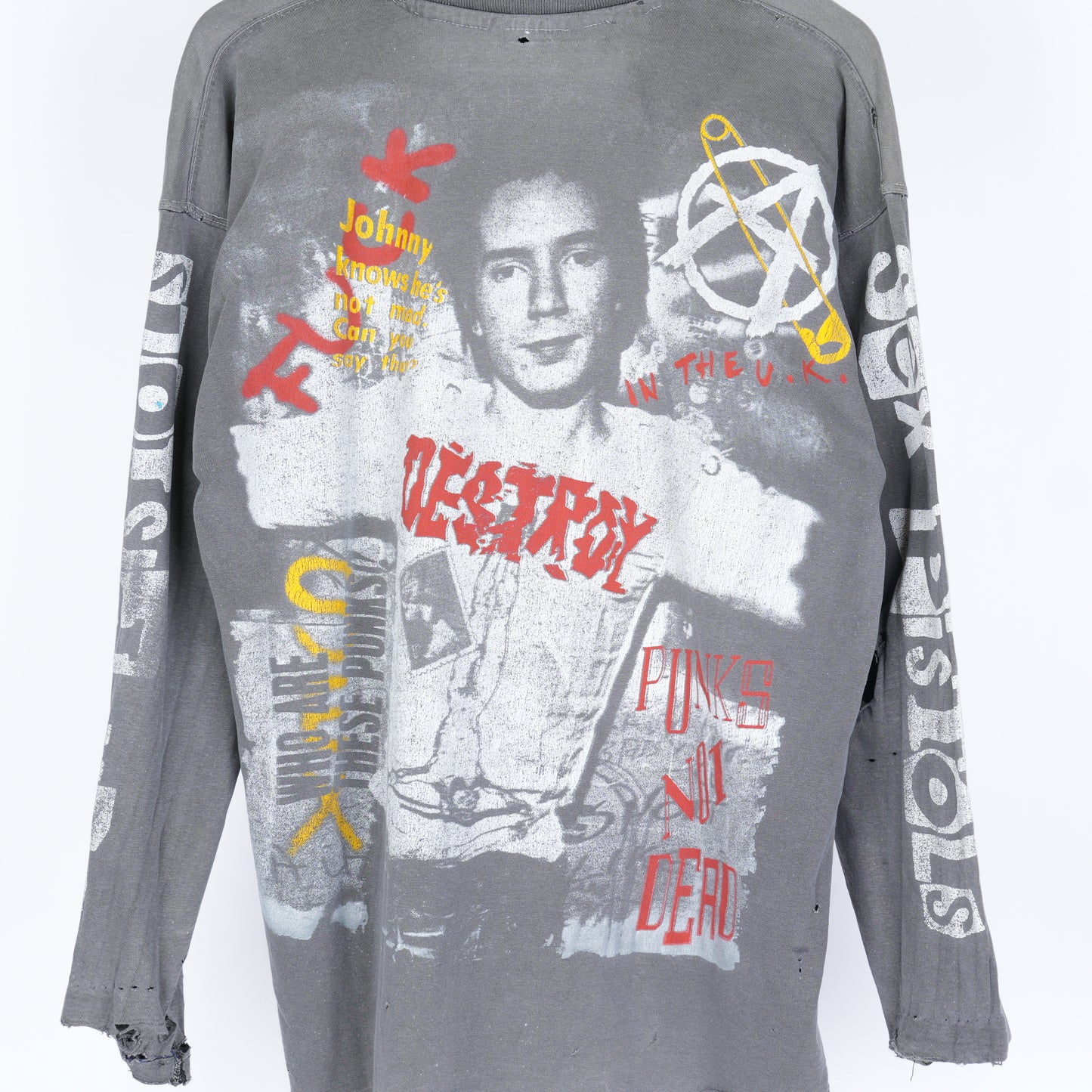 VINTAGE SEX PISTOLS THE NASTIES FADED LONG SLEEVE T-SHIRT