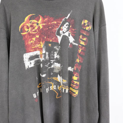 VINTAGE FADED BIOHAZARD URBAN CHAOS '93 LONG SLEEVE TEE