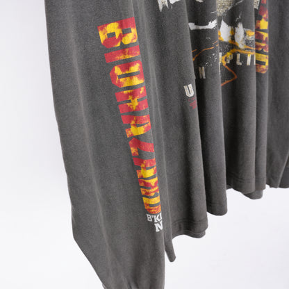 VINTAGE FADED BIOHAZARD URBAN CHAOS '93 LONG SLEEVE TEE