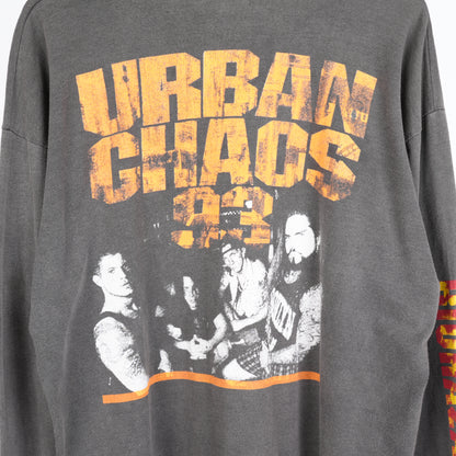 VINTAGE FADED BIOHAZARD URBAN CHAOS '93 LONG SLEEVE TEE
