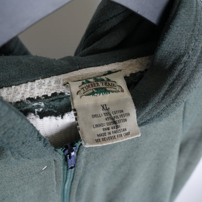 SMOKED SAGE GREEN VINTAGE THERMAL ZIP HOODIE