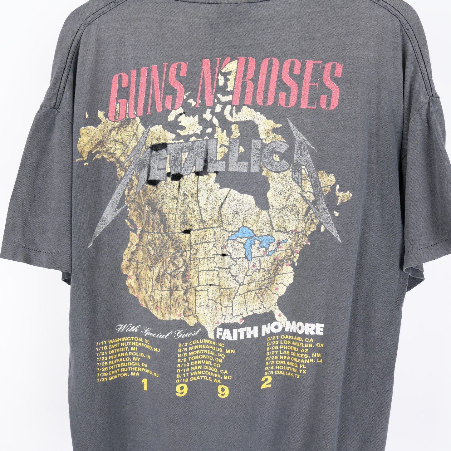 VINTAGE FADED METALLICA GUNS N ROSES TEE