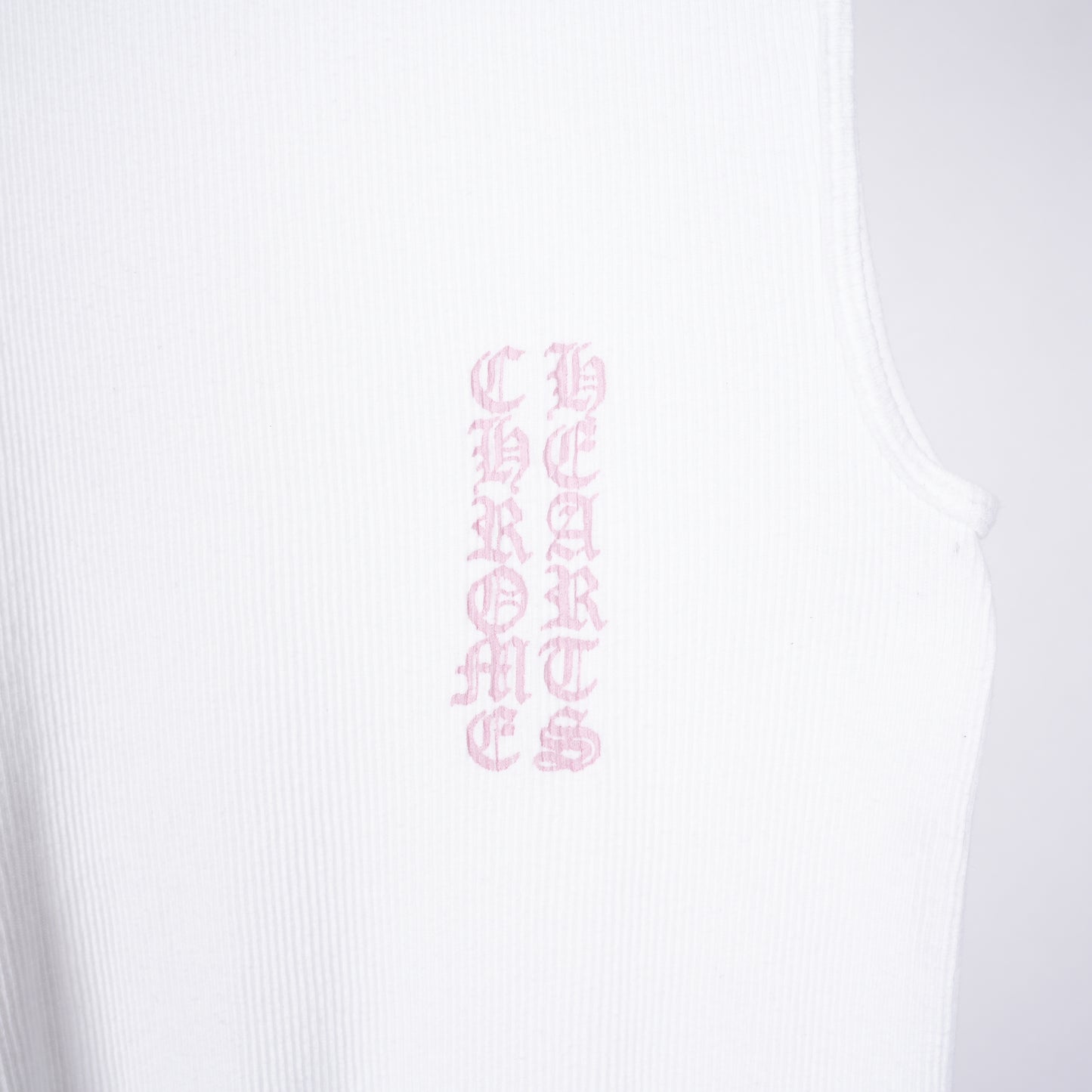 CHROME HEARTS PINK SCROLL T BAR TANK TOP