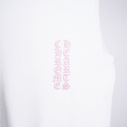 CHROME HEARTS PINK SCROLL T BAR TANK TOP