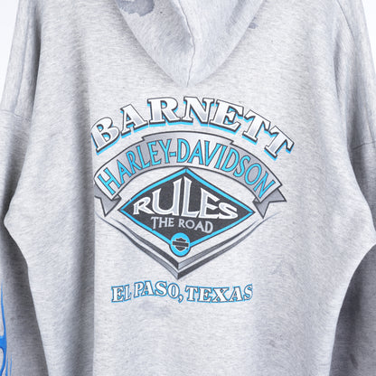 VINTAGE THRASHED HARLEY DAVIDSON BLUE FLAME HOODIE