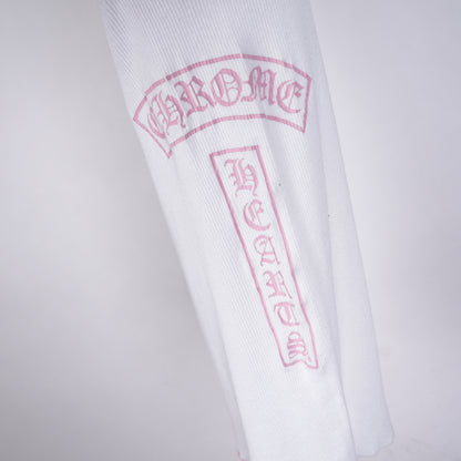 CHROME HEARTS PINK SCROLL T BAR TANK TOP