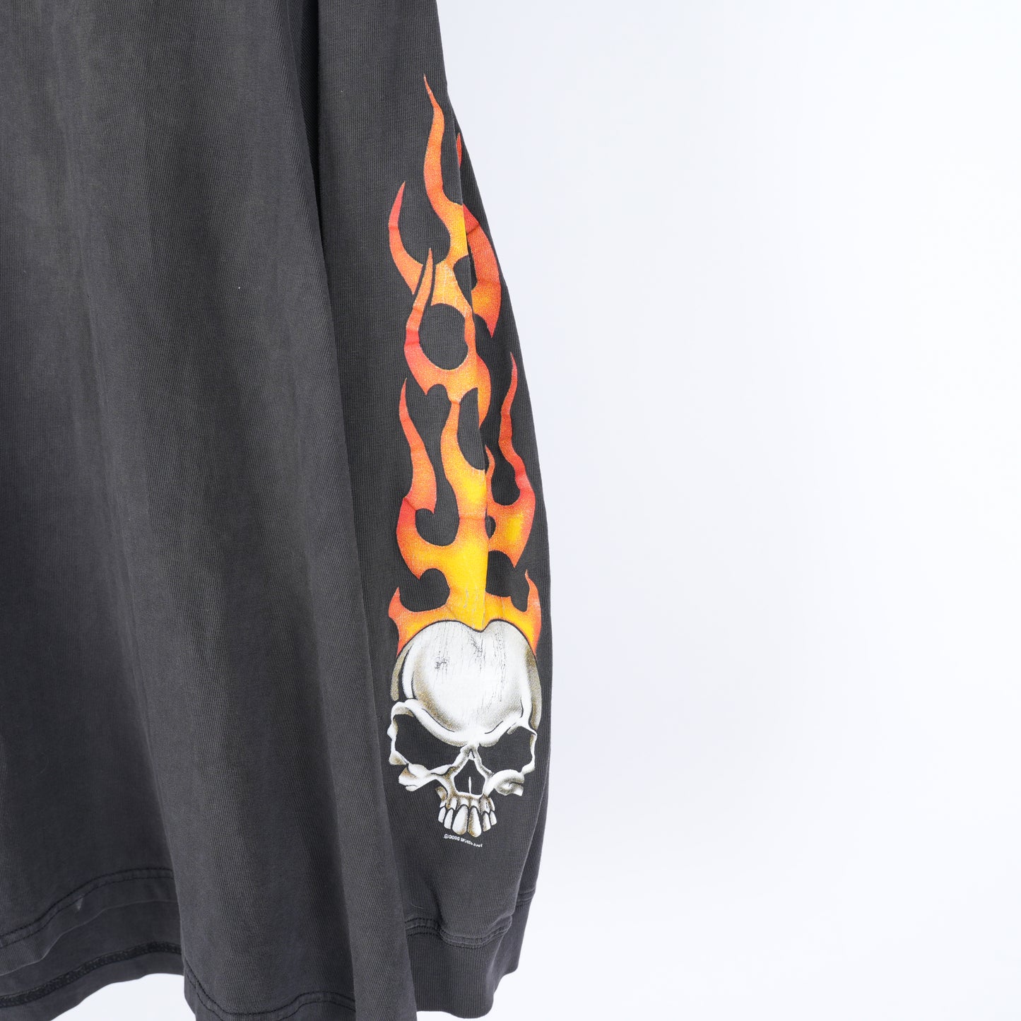 VINTAGE RENO FLAMES SKULL LONG SLEEVE TEE