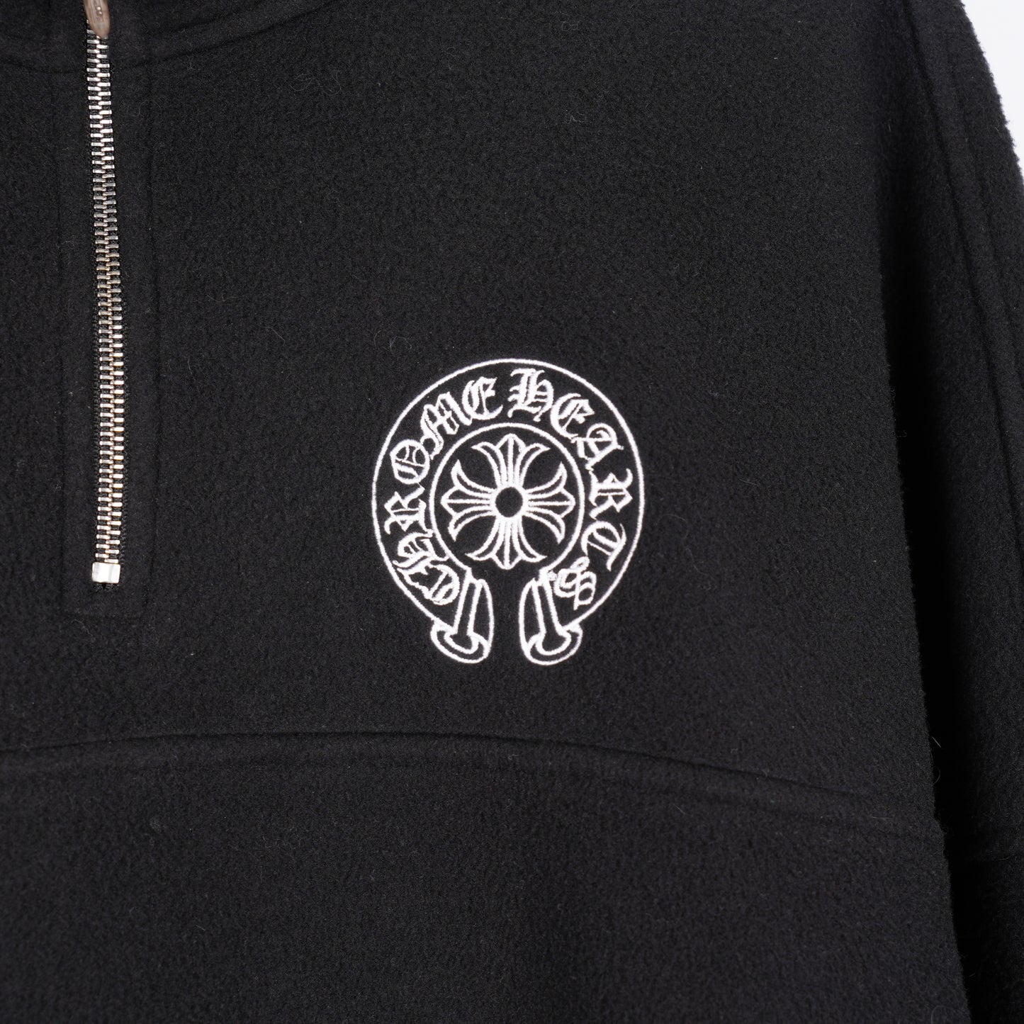 CHROME HEARTS HORSESHOE EMBROIDERED QUARTER ZIP FLEECE JACKET