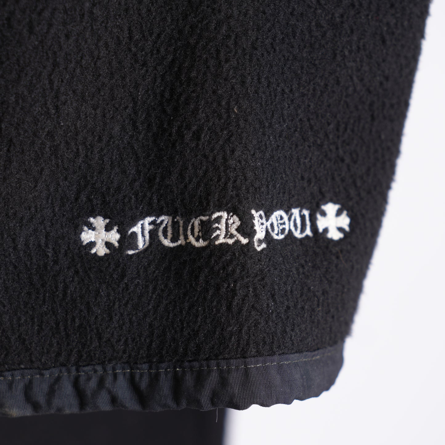 CHROME HEARTS HORSESHOE EMBROIDERED QUARTER ZIP FLEECE JACKET